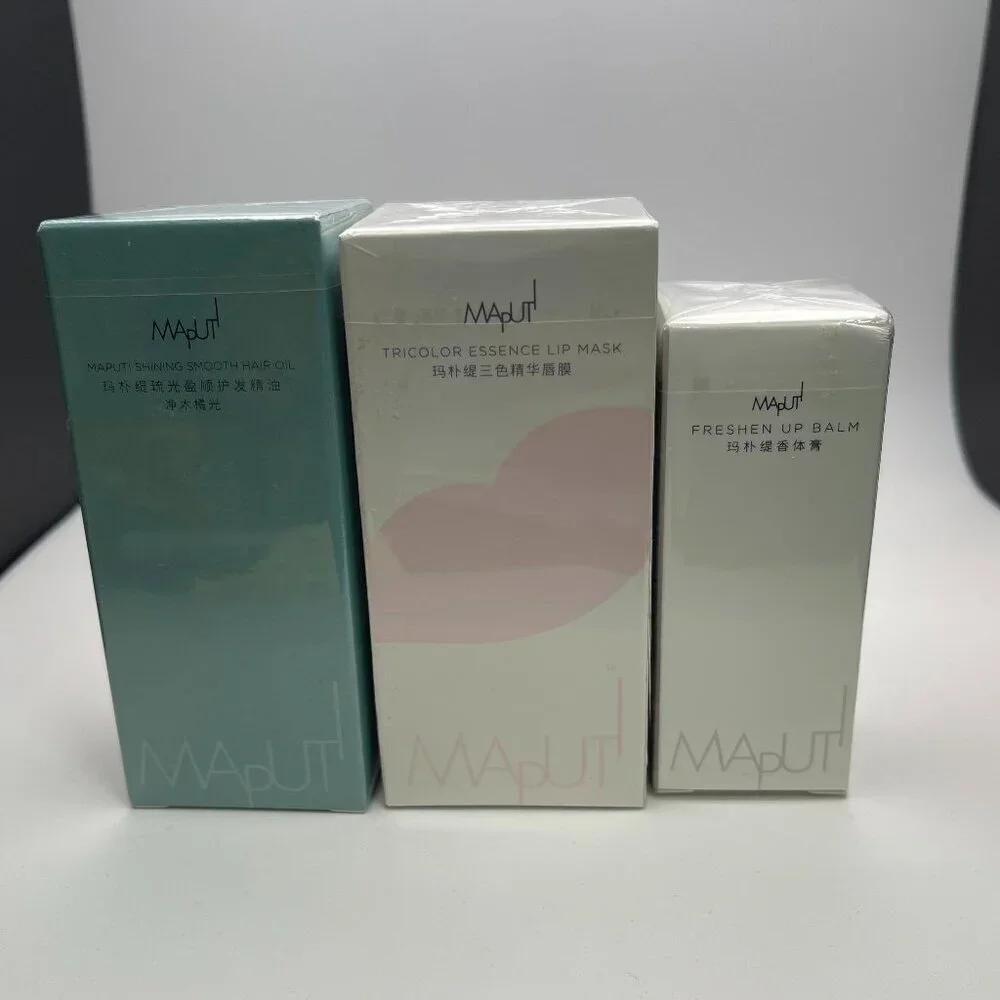 Maputi Shining Smooth Hair Oil, Tricolor Lip Mask & Freshen Up Balm - NWOT
